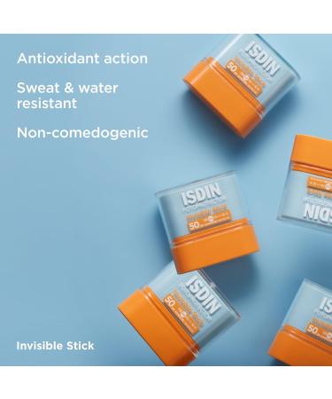 ISDIN Invisible Stick SPF 50 Invisible Sunscreen Stick for Sensitive Areas that is Applied Comfortably 10 gr - Buy Online on GoSupps.com