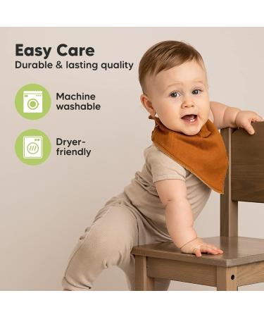 8 Pack Organic Cotton Triangle Baby Bibs - Super Absorbent Unisex Bandana Neckerchiefs for Infants | Ideal for Drooling & Teething - Buy Online on GoSupps.com