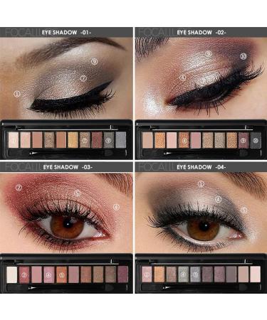 FOCALLURE Nude Mineral Eyeshadow Palette - 10 Shades, Long Lasting, Professional Makeup - Color 02 - Buy Online on GoSupps.com