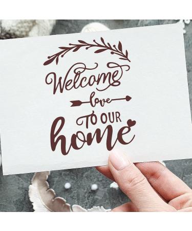 BOOLOOEN Silkscreen Stencil Transfers - Reusable Self-Adhesive for Wood, Fabric, Paper - Home Decoration - 8.5 x 11 - Welcome Home - Buy Online on GoSupps.com