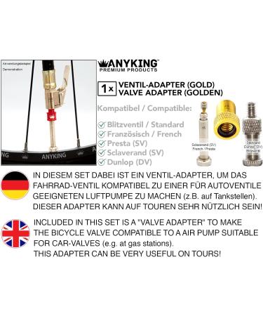 Buy Flash Valve Bicycle Valve Adapter Set - 4x Dunlop Replacement Valves Caps & Air Pump Attachment - Universal DV AV Schrader Accessories for Seamless International Shipping - Buy Online on GoSupps.com