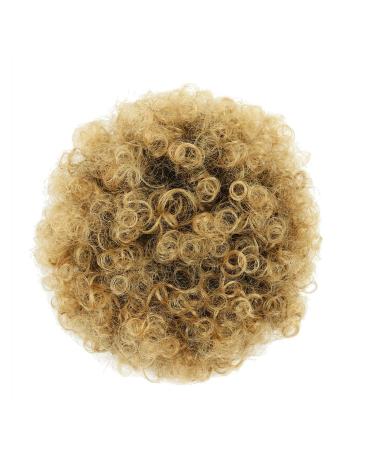 Hair Chignon Synthetic Afro Puffs with Drawstring Hair Pieces Ponytail Hair Bun Updo Hair Extensions Bun For Women Short Curly Bun Messy Bun Hair Piece (Color : Q9 1B-27)