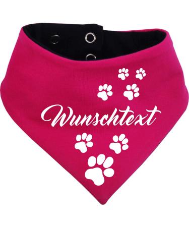 Small grate of bilateral multicolor dogs turning cloth (FB: pink-navy) (size 5- HU 52-60 cm) with your desired text size 5- neck circumference 52- 60 cm pink navy blue