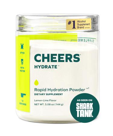 Cheers Hydrate | Oral Rehydration Solution | Electrolytes for Rapid Hydration After Drinking | Lemon Lime Flavor | 12 Servings | Electrolyte Supplement with Sodium Potassium Glucose