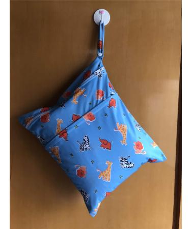MUMBABY Wet Dry Bag for Baby Cloth Diaper Nappy - Reusable, Two Zippered Pockets (Lions) - Buy Online on GoSupps.com