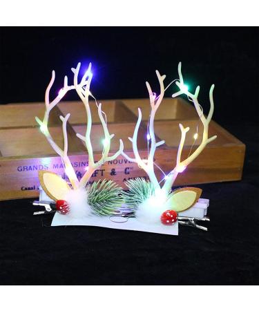 Christmas Luminous Antlers Hair Clips Luminous Antler Hair Clips LED Hair Accessories Reindeer Antlers Xmas Hairpins Xmas Glowing Hair Clips Glowing in The Dark Christmas Party Decorations(#2) - Buy Online on GoSupps.com