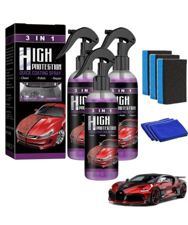 Peony Car Wax Spray Peony Car Coating 3 in 1 High Protection Quick Car Coating Spray Ceramic Spray Coating for Cars High Protection 3 in 1 Spray Quick Coat Car Polish Spray for Cars (3Pcs)