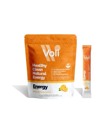 Voli Energy - Santa Barbara Citrus - Clean Energy Supplement 100mg Caffeine from Green Tea Extract No Artificial Sweeteners No Added Sugars Replenish and Revitalize 15 Servings (Pack of 1) Santa Barbara Citrus 15 Count (Pack of 1)