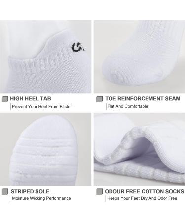 Coskefy Unisex Sneaker Socks Breathable Cotton Sports Socks for Men & Women 6 Pairs | Sizes 35-50 Black White Gray - Buy Online on GoSupps.com