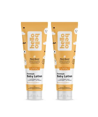 Hello Bello Premium Baby Lotion I Vegan and Cruelty Free Moisturizing Non-Greasy Lotion for Babies and Kids I Vanilla Apricot Scent I 17 FL Oz (2 Packs of 8.5oz)