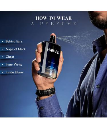 EMBARK My Story For Him Liquid Perfume For Men - 100Ml | Premium Eau De Parfum | Aquatic And Citrus Fragrance - Buy Online on GoSupps.com