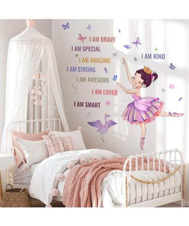 OOTSR Ballet Girls Wall Decals - Inspirational Princess Wall Stickers for Kids Bedroom and Nursery - Buy Online on GoSupps.com