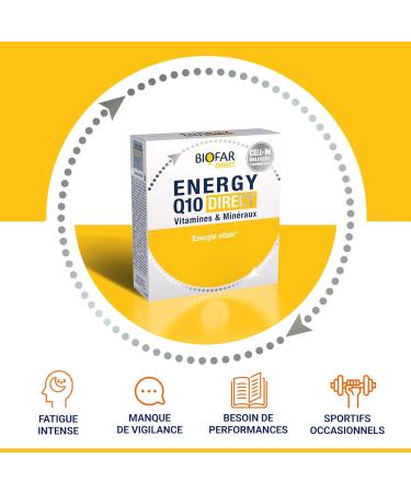 BIOFAR ENERGY Q10 DIRECT - Multi-Vitamin and Minerals - Energy and Vitality - Fruity Taste - No Sugars or Artificial Coloring - 14 Orodispersible Sticks (No Water) - 42g - Buy Online on GoSupps.com