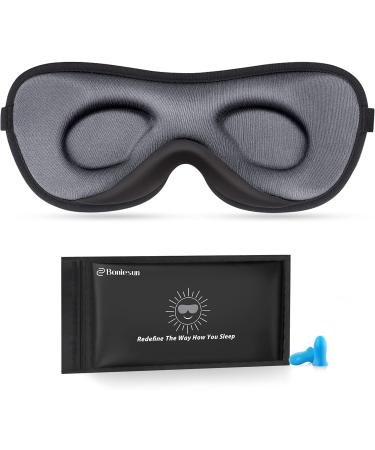 Boniesun Blackout Eye Mask for Side Sleepers - Ultra Thin 3D Contoured Sleep Mask in Skin-Friendly Lycra Fabric - Grey - Buy Online on GoSupps.com