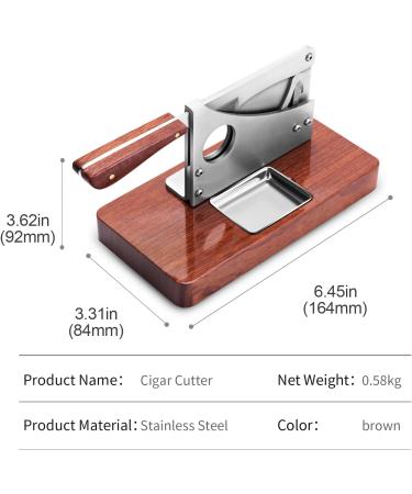 Desktop Cigar Scissors Knife-Shaped Sharp Cutter Stainless Steel Rosewood Base Can Cut 25mm Cigars Birthday Gift for Men - Buy Online on GoSupps.com