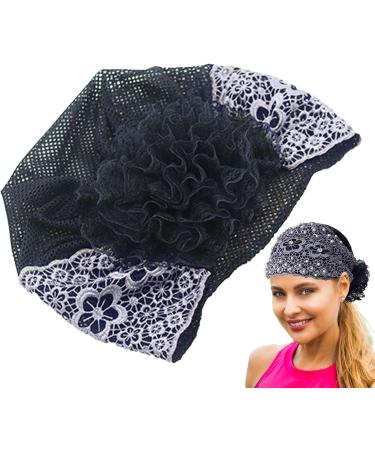 Yapetnck Lace Hairband - Elastic Dressy Women Headbands - Pearl Lace Stretch Headbands Cloth Elegant Headband Women Hair Accessories Gray - Buy Online on GoSupps.com