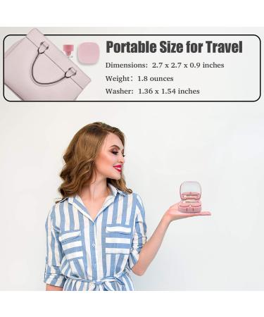 Contact Lens Case with Cleaner Washer - Cute Travel Size Applicator Kit Mirror & Solution Bottle - Pink Sugar Pink - Perfect for Daily Use & Outdoor Trips - Buy Online on GoSupps.com