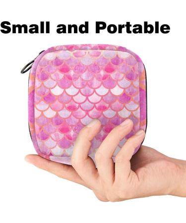 Shop Women's Pink Mermaid Scales Tampon Storage Bags | Functional & Stylish Zip Pockets - Buy Online on GoSupps.com