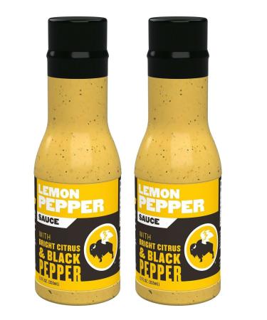 Al Amin Foods Lemon Pepper Sauce with Bright Citrus & Black Pepper- 2 Bottles 12 fl.oz ( 355g) each. By Buffalo Wild Wings