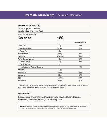 BETHANY'S PANTRY Digestive Support Protein - Probiotics for Digestive Health Strawberry - Clean Lean Protein - Premium Vegan Pea Protein Powder Plant Based - 20 Servings 1lb (Pack of 1) - Buy Online on GoSupps.com