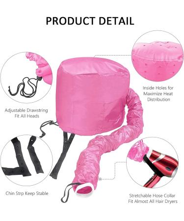 Portable Adjustable Soft Bonnet Hood Hair Dryer Attachment | Pink | For Drying, Styling, Curling, Deep Conditioning | Fits All Head & Hair Sizes | 1 Count - Buy Online on GoSupps.com