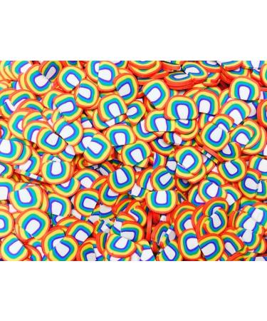 5 Grams kKET Large 10mm Rainbow Fimo Slices, Fake Polymer Clay Slices, Slime Supplies, Nail Art, Decoration, Affordable