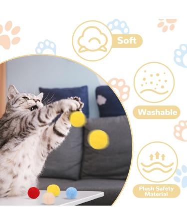 Collazoey 50 Cat Toy Balls - Plush Interactive Launcher & Silent Colorful Balls for Indoor Cats - Buy Online on GoSupps.com