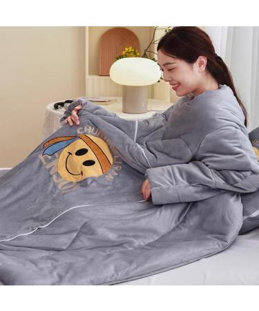 Portable Sherpa Blanket with Sleeves - Full Body Cuddly Warmth for Adults | Ideal for Home & Office - Buy Online on GoSupps.com