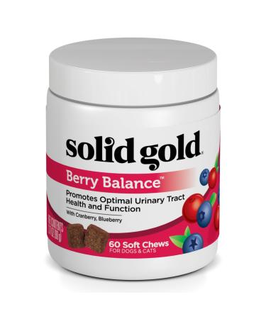Solid Gold Cranberry Supplement for Dogs & Cats for Urinary Tract Health - Berry Balance UTI + Bladder + Kidney Support for Cats and Dogs with Antioxidants Chews