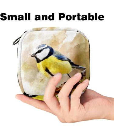 Stylish Menstruation Pad Bag with Zipper - Women's Tampon & Napkin Collection Bag (Bird & Forest Animal Design) - Ideal for Girls - Buy Online on GoSupps.com