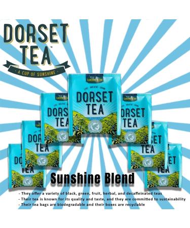 Dorset Tea | Naturally Delicious Sunshine | Blend Tea Envelope | 100% Black Golden Blend For Every Occassion | In a Luxurious Gift Box | 50 Sachets - Buy Online on GoSupps.com