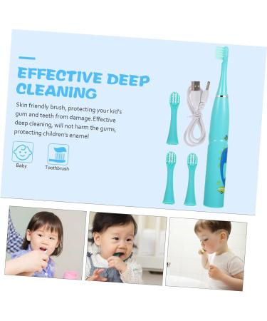 Hoement Electric Children's Toothbrush Set - Portable & Kid-Friendly Oral Care Accessories - Blue 1 Pack - Buy Online on GoSupps.com