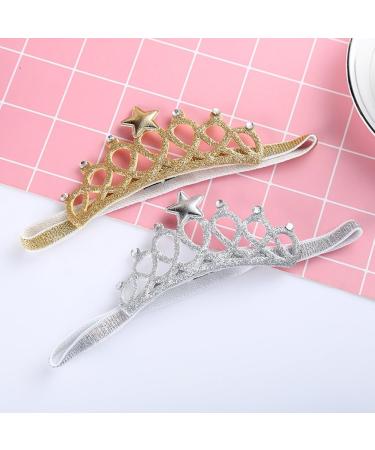 Frcolor Baby Girl Crown Headband Set - Princess Tiara Hair Accessories in Silver and Gold | Perfect Birthday Gift - Buy Online on GoSupps.com