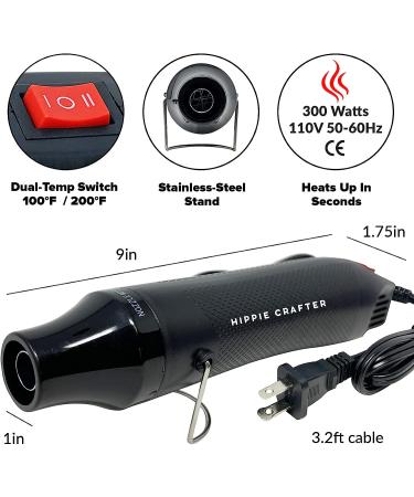 Craft Heat Gun 300W - 2 Speed Small Mini Hot Air Tool for Resin, Polymer Clay, Candle Making - Ideal for Shrink Wrapping, Embossing, Epoxy Painting - Tumblers, Bubble Buster - Buy Online on GoSupps.com