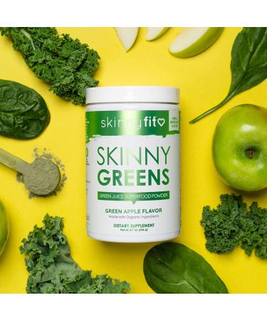 SkinnyFit Skinny Greens  Green Juice Superfood Powder  Green Apple Flavor  Support Weight Loss  Natural Energy & Focus  Reduce Bloating  Helps Reduce Inflammation  Spirulina  Chlorella  30 Servings - Buy Online on GoSupps.com
