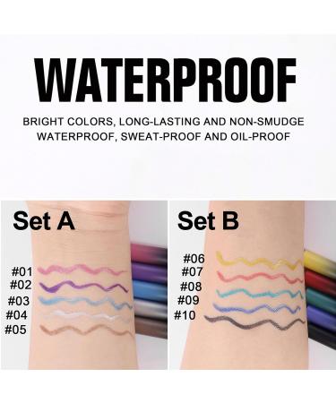 Unique 5Pcs MultiColor Metallic Finish Precise Tip For Fashin Eye Makeup Application Set B - Buy Online on GoSupps.com