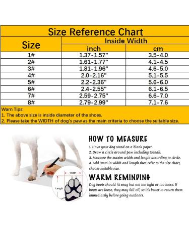 AQH Dog Boots Paw Protector Waterproof Dog Shoes for Outdoor with Reflective Strip Rugged Anti-Slip Rubber Soles (7#) Width Size 7 : 6.6-7.0cm - Buy Online on GoSupps.com