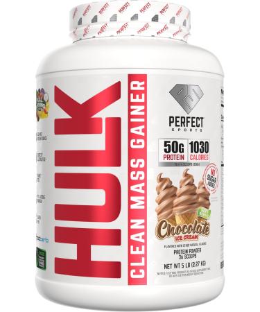PERFECT SPORTS Clean Mass Gainer | 50g Whey Protein | Full Serving of Fruits & Veggies | 99% Removed Lactose & Gluten Free | 5 Pounds (Chocolate Ice Cream) Chocolate Ice Cream 5 Pound (Pack of 1)