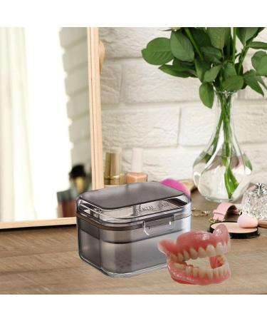 JEXTou Container for False Teeth - Prosthesis Cleaning Case | Night Cleaner Bath Box for Retainers & Mouth Protection - Durable Black - Buy Online on GoSupps.com