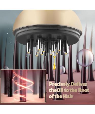 Buy 2-in-1 Hair Oil Applicator & Scalp Massage Brush - Gold 30ml for Hair Treatment & Essential Oils - Buy Online on GoSupps.com