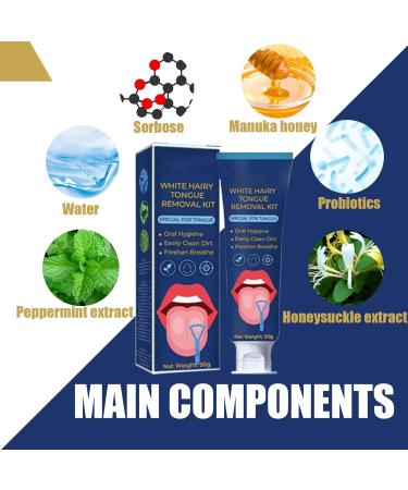 Miioto Tongue Cleaner & Scraper Set | 50g Tongue Cleaning Gel + Brush | Freshens Breath & Eliminates Bad Breath | International Shipping - Buy Online on GoSupps.com