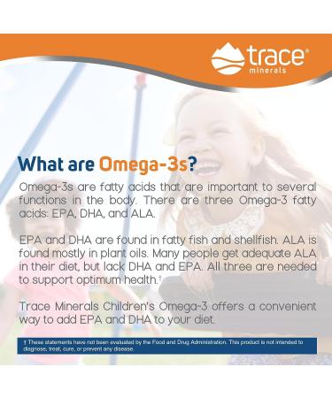 Trace Minerals Children's Liquid Omega-3 - Brain, Cognitive & Visual Development Support | Immunity & Heart Health | 8 Fl Oz - Buy Online on GoSupps.com