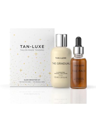 TAN-LUXE Glow Brighter Kit - Illuminating Gradual Tan Lotion and Self-Tan Drops - Cruelty Free & Vegan Medium/Dark