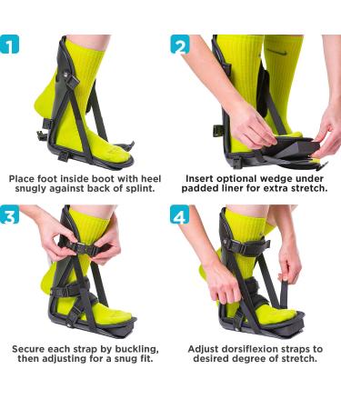 BraceAbility Sleeping Stretch Boot - Plantar Fasciitis Night Splint for Achilles Tendonitis, Calf Stretching, Heel & Arch Pain Relief (Large) - Buy Online on GoSupps.com