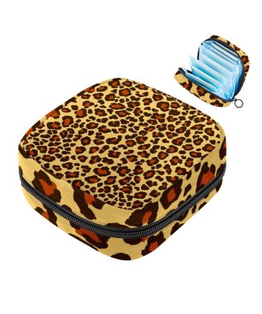 Leopard Jaguar Wild Jaguar Pattern Sanitary Napkins Storage Pocket Menstruation Pad Bag Portable menstrual cup pocket with zipper for teenagers girls women women