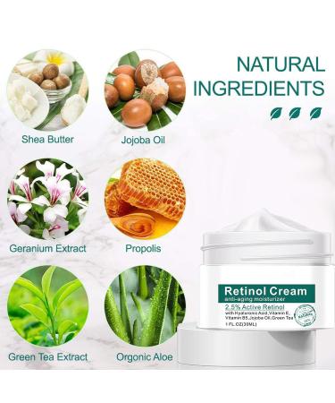 2.5% Active Retinol Cream for Face Wrinkle Cream for Women with Hyaluronic Acid Anti-Wrinkle Day and Night Cream for Women Anti Aging Face Creams for Women & Men All Skin Types - Buy Online on GoSupps.com