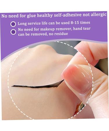 Eyelash Adhesive Strips 2 Boxes 20 Sheets Self Adhesive No Glue Apply Strip Lash Glue Reusable Lash Adhesive Strip for Fake Eyelashe Gentle and Non-irritating Easy to Remove and Wear Replacement - Buy Online on GoSupps.com