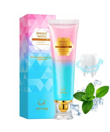 Niacinamide Whitening Toothpaste Niacinamide Intensive White Toothpastes with Natural Gentle Care Deep Stain Removal Mint Radiant Whitening Toothpaste Protects Tooth Enamel Fresh Breath (1)