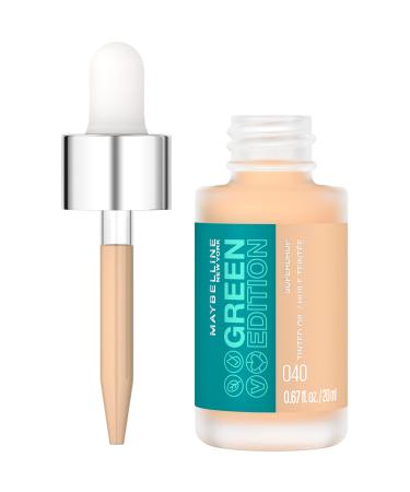 Maybelline Green Edition Superdrop Tinted Oil Base Makeup, Adjustable Natural Coverage Foundation Formulated With Jojoba & Marula Oil, 40, 1 Count