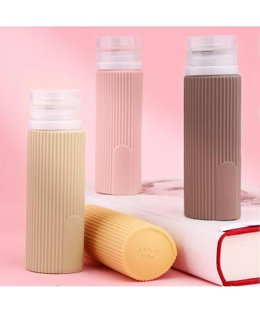 Nanaborn Silicone Travel Bottles Set - 4 Portable 100ml Containers for Shampoo Shower Gel & More - Ideal for Travel - Buy Online on GoSupps.com